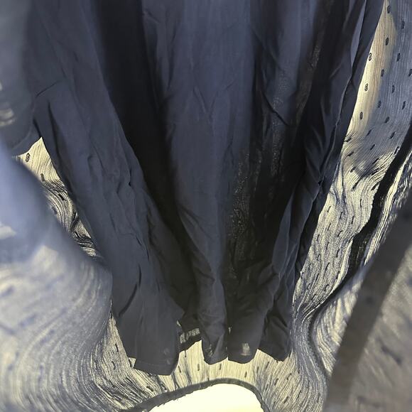 Francesca's Collections Mi Ami Womens Bell Sleeve Chiffon Shift Navy Dress Small - Picture 7 of 10